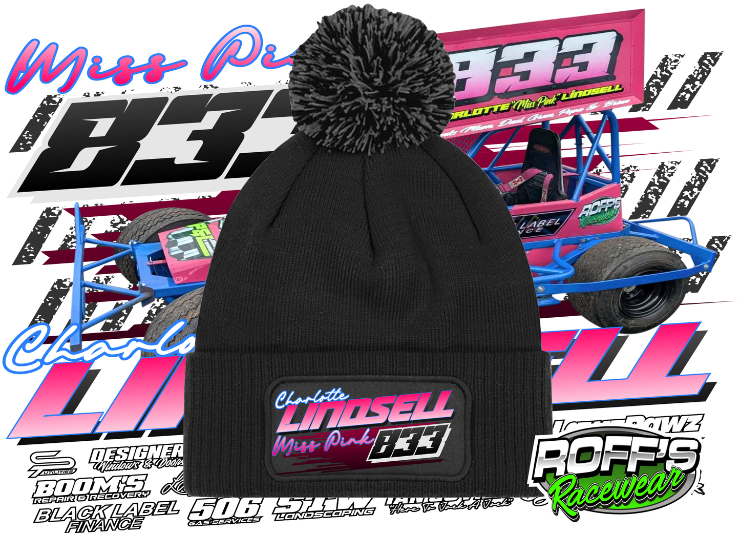 #833 Charlotte "Miss Pink" Lindsell Bobble Hat