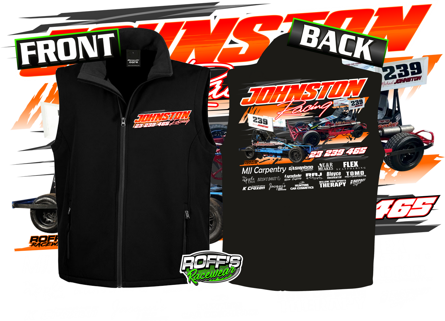 #23 / 239 / 465 Johnston Racing Adult Bodywarmer