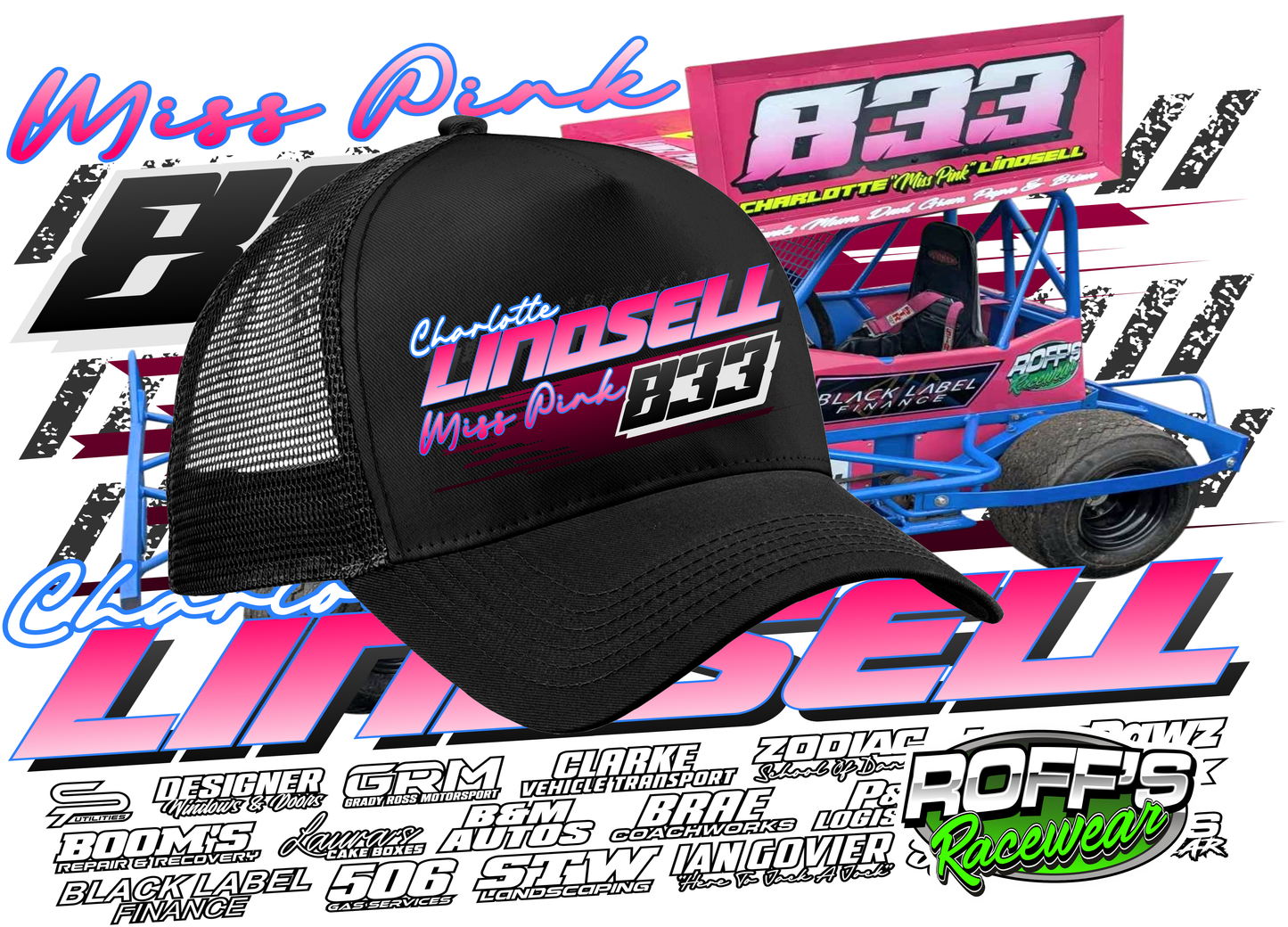 #833 Charlotte "Miss Pink" Lindsell Cap