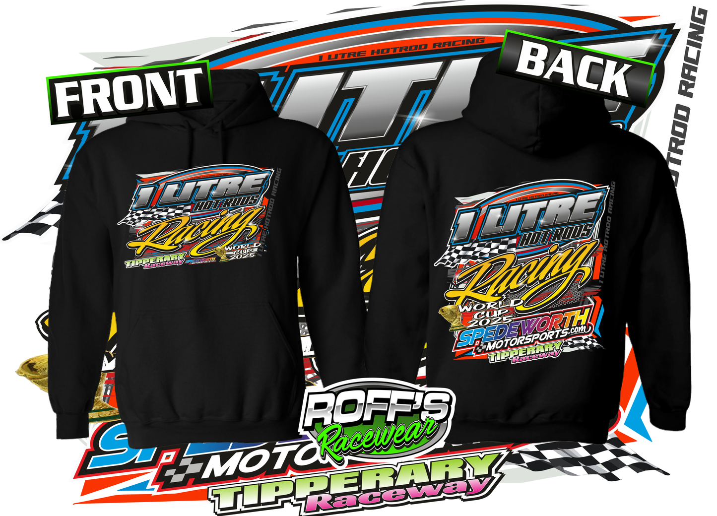 1 Litre Hot Rods Adult Hoodies
