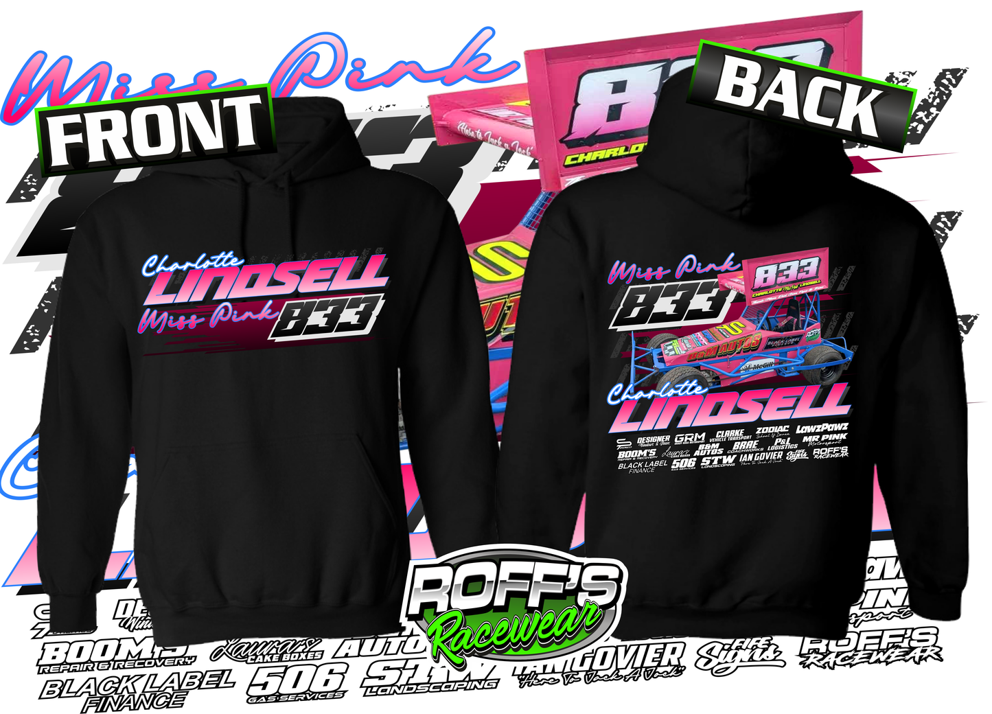 #833 Charlotte "Miss Pink" Lindsell Adult Hoodie