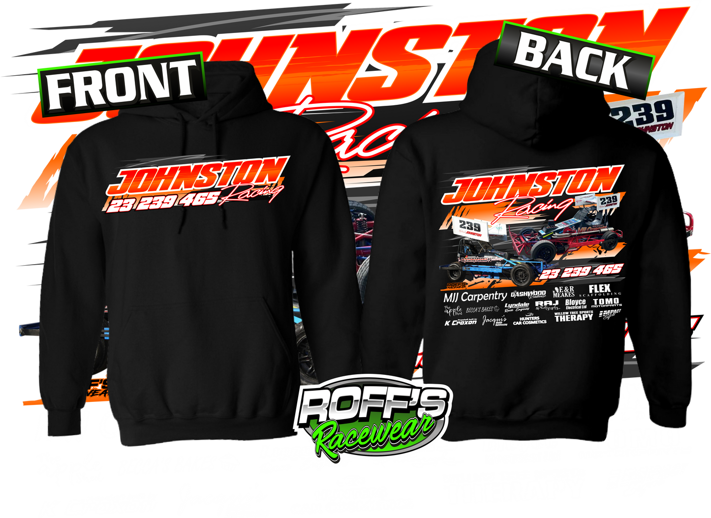 #23 / 239 / 465 Johnston Racing Kids Hoodies