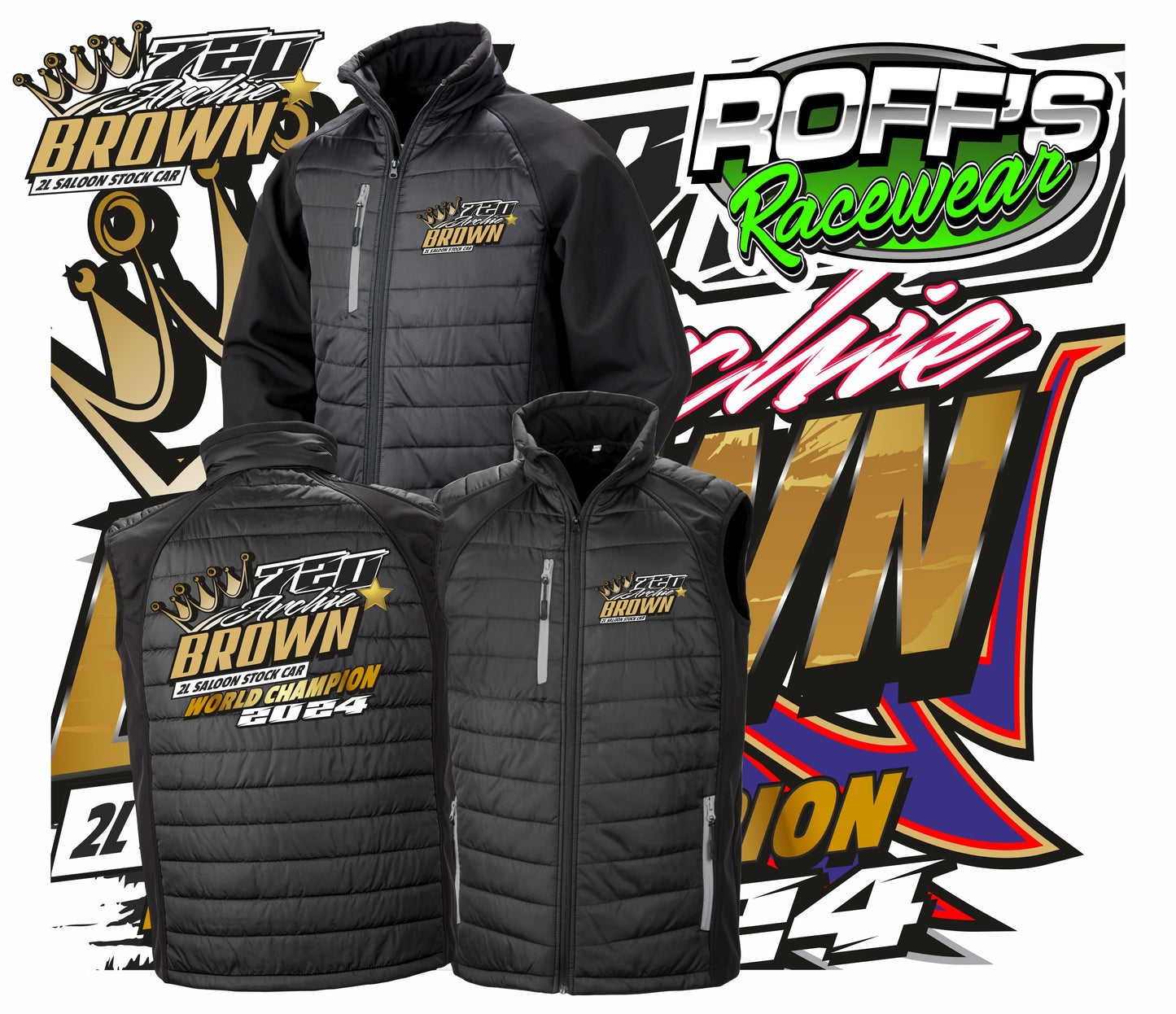 #720 Archie Brown Adult Bodywarmer & Shoftshell (Embroidery)