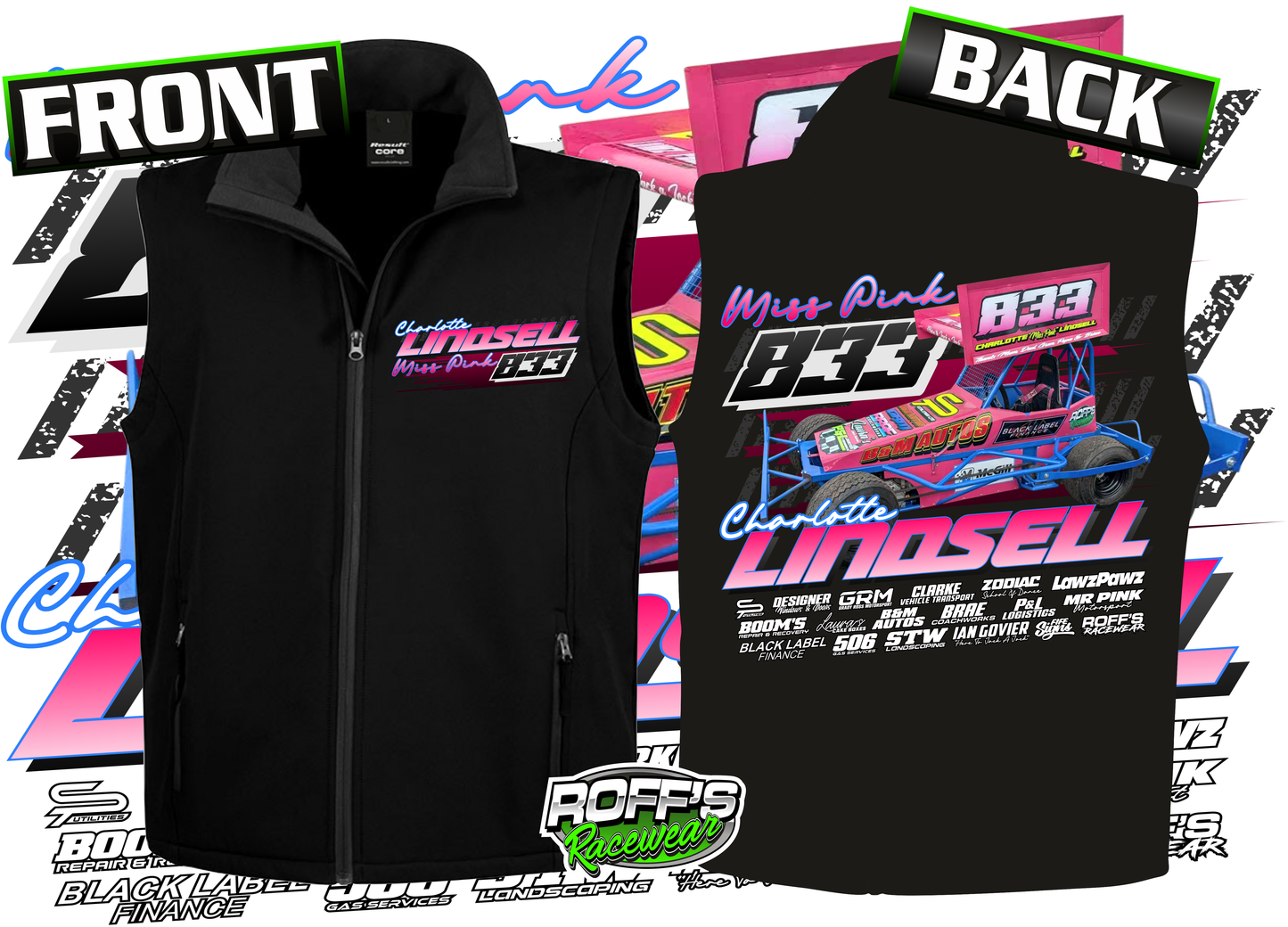 #833 Charlotte "Miss Pink" Lindsell Adult Bodywarmer