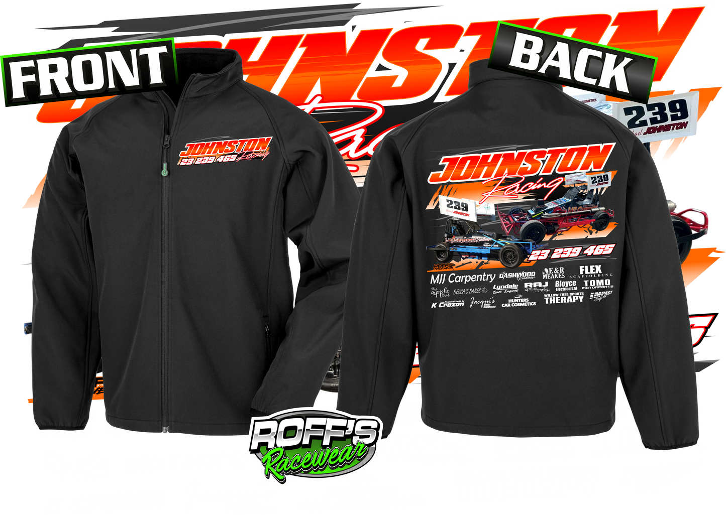 #23 / 239 / 465 Johnston Racing Adult Softshell Jacket