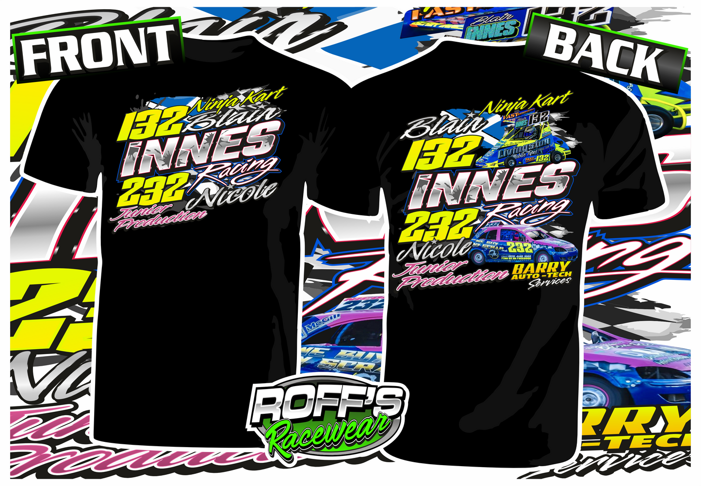 #132 / 232 Blair & Nicole Innes Racing Kids T-Shirt